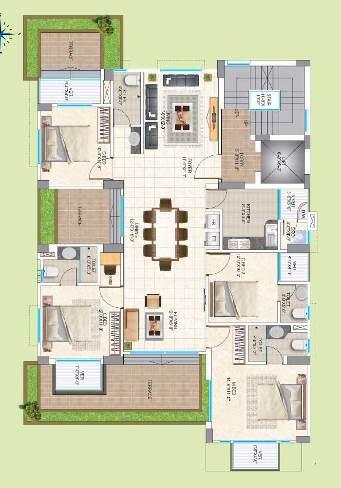 Assure Aashiana Typical Floor Plan