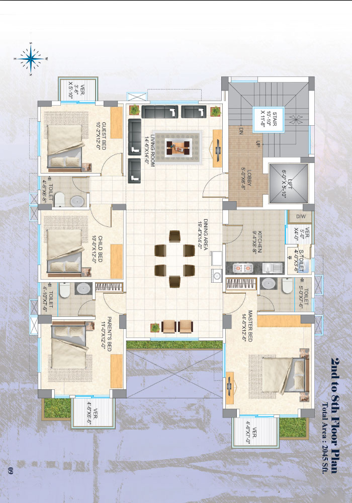 ASSURE Broadway 2nd to 8th Floor Plan