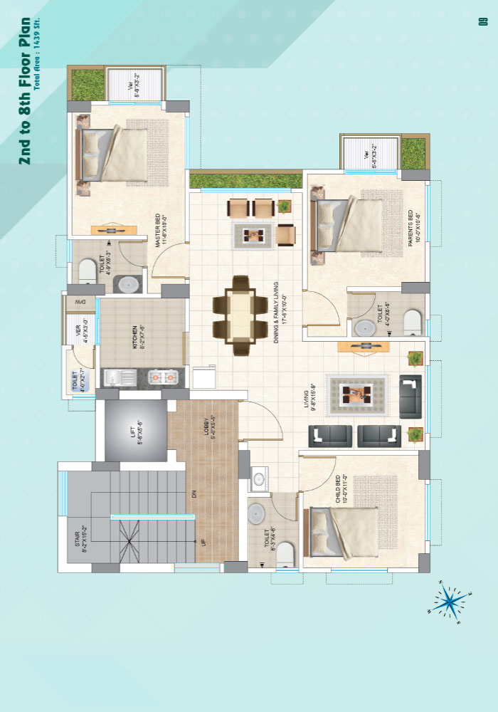 Assure Hakim Palace 2nd to 8th Floor Plan