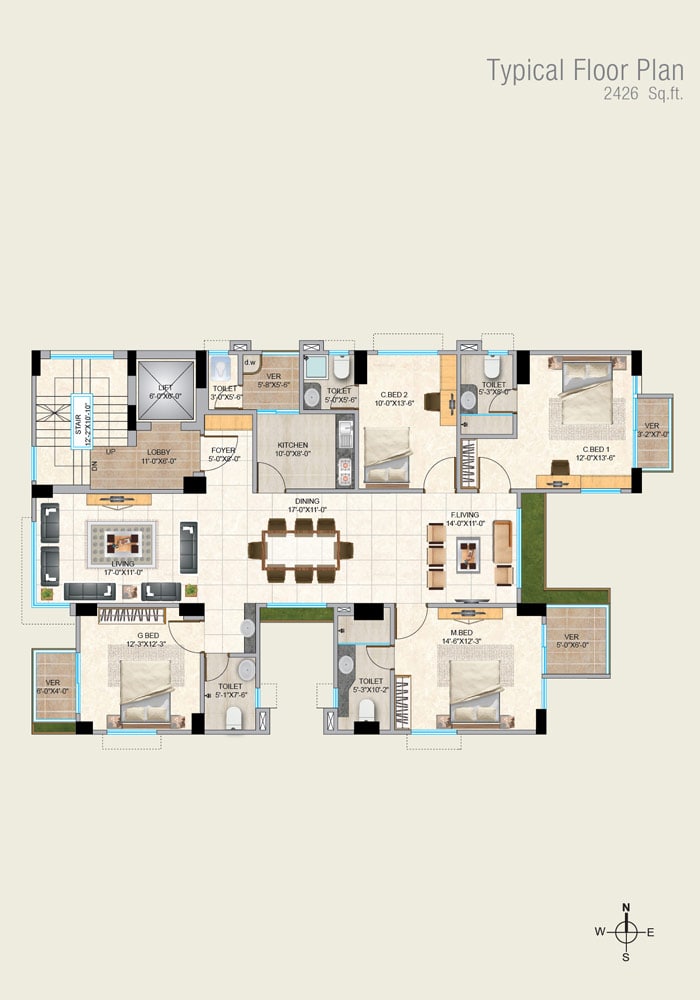 Assure Mirza Mehal Typical Floor Plan